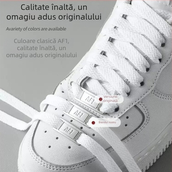 Șireturi Air Force One, originale AF1, unisex, șireturi plate AJ1, alb și negru, accesoriu pentru încălțăminte