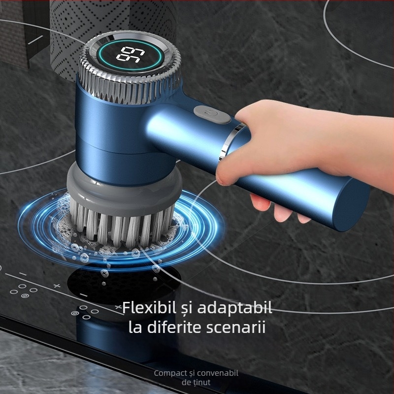 Perie electrică de curățare, perie portabilă pentru oale, multifuncțională fără fir pentru vase, instrument de curățare pentru bucătărie