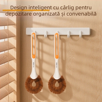 Perie puternică pentru curățarea oalelor, mâner lung, nu aderă uleiul, nu deteriorează vasele, perie de curățare multifuncțională