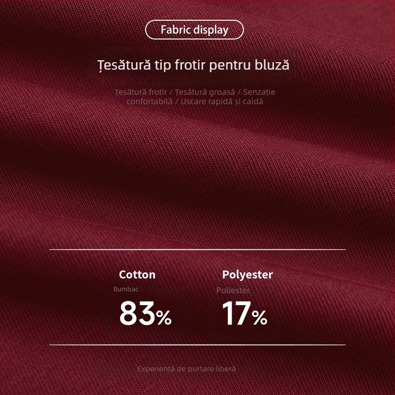Hanorac de toamnă în culori contrastante, mâneci lungi, croială lejeră, decolteu rotund, top sport pentru exterior 7028