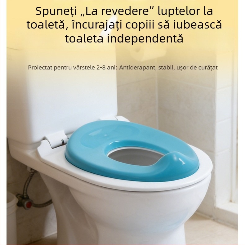 Capac de toaletă pentru copii, antiderapant, din plastic – roșu și albastru deschis