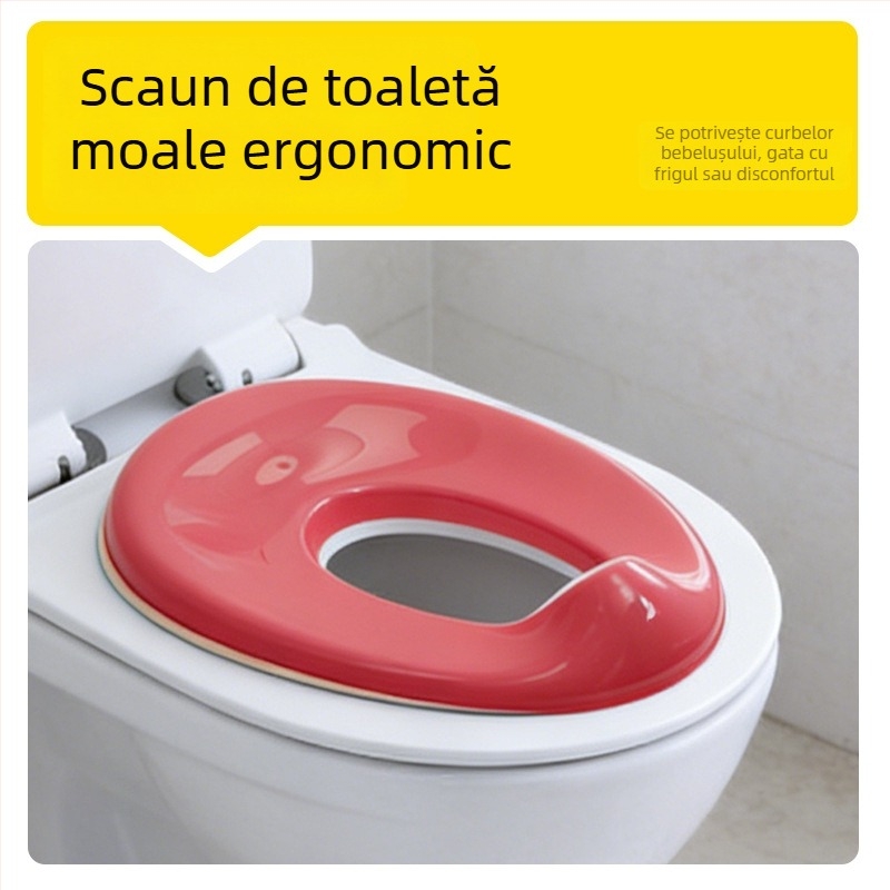 Capac de toaletă pentru copii, antiderapant, din plastic – roșu și albastru deschis