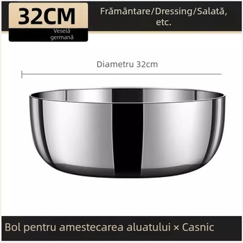 Vas de bucătărie din oțel inoxidabil gros cu capac, pentru spălat legume și frământat aluat, 201 oțel inoxidabil