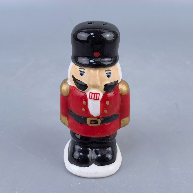 Set ceramic de sare și piper cu om de zăpadă, stil occidental, recipient poros pentru condimente de bucătărie