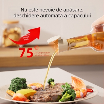 Duză de turnare automată cu capac rabatabil, fără picuri — duză din silicon pentru sticle de sos de soia, oțet, ulei de măsline și vin