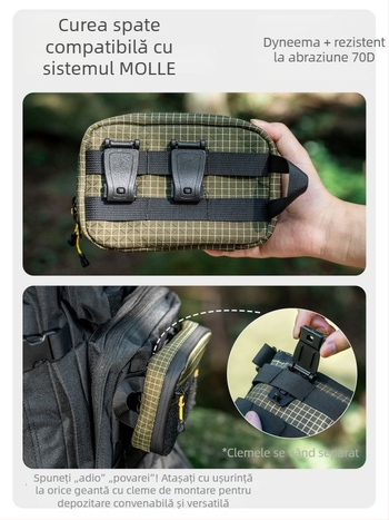 Hikeman Geantă de depozitare tactică EDC pentru exterior, organizator de unelte, trusă de prim ajutor, suport mini pentru carduri și portofel pentru monede, portabil