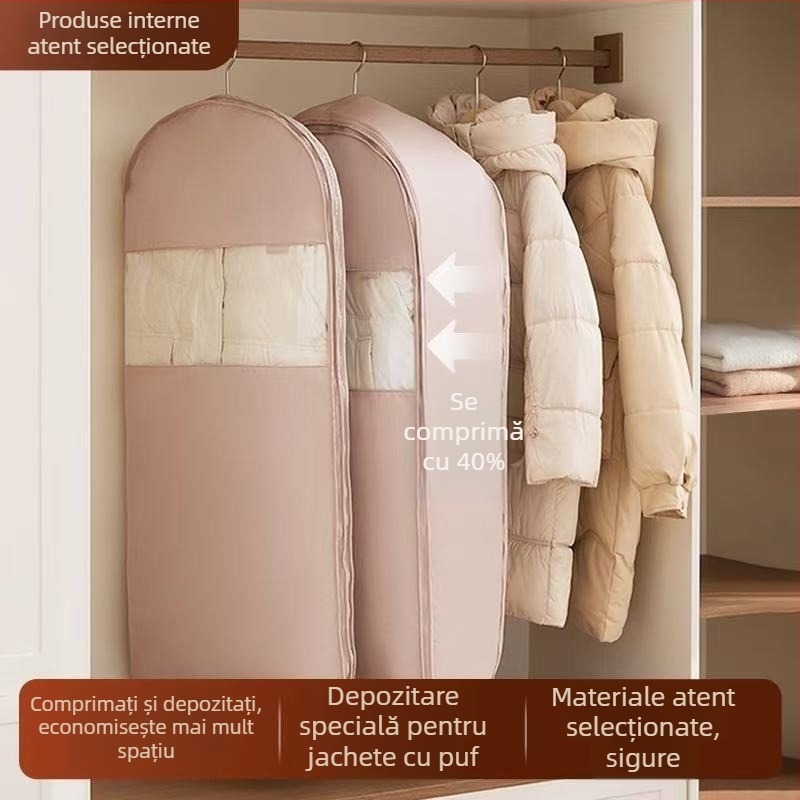 Sac de depozitare pentru geacă de puf, protecție împotriva umezelii, husă anti-praf pentru haine sezoniere