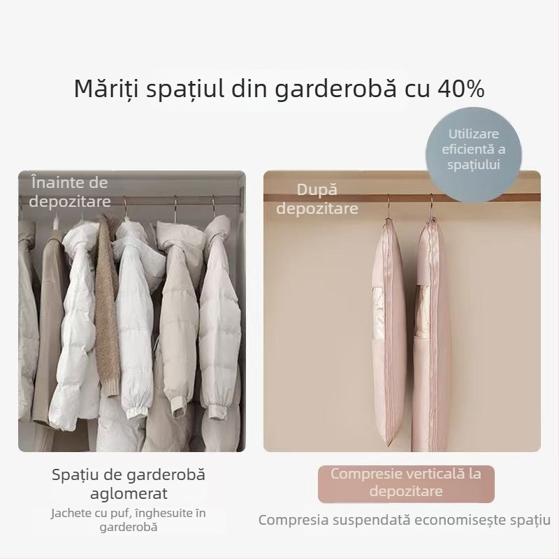 Sac de depozitare pentru geacă de puf, protecție împotriva umezelii, husă anti-praf pentru haine sezoniere