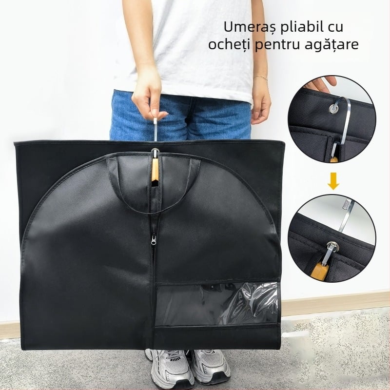 Geantă pentru praf din material nețesut cu fereastră transparentă, husă pentru costum, protecție împotriva umezelii