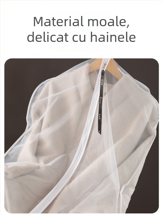 Husă de protecție din organza pentru paltoane din blană de nurcă, respirabilă, protecție împotriva prafului și insectelor.