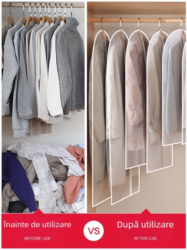Husă de protecție din organza pentru paltoane din blană de nurcă, respirabilă, protecție împotriva prafului și insectelor.