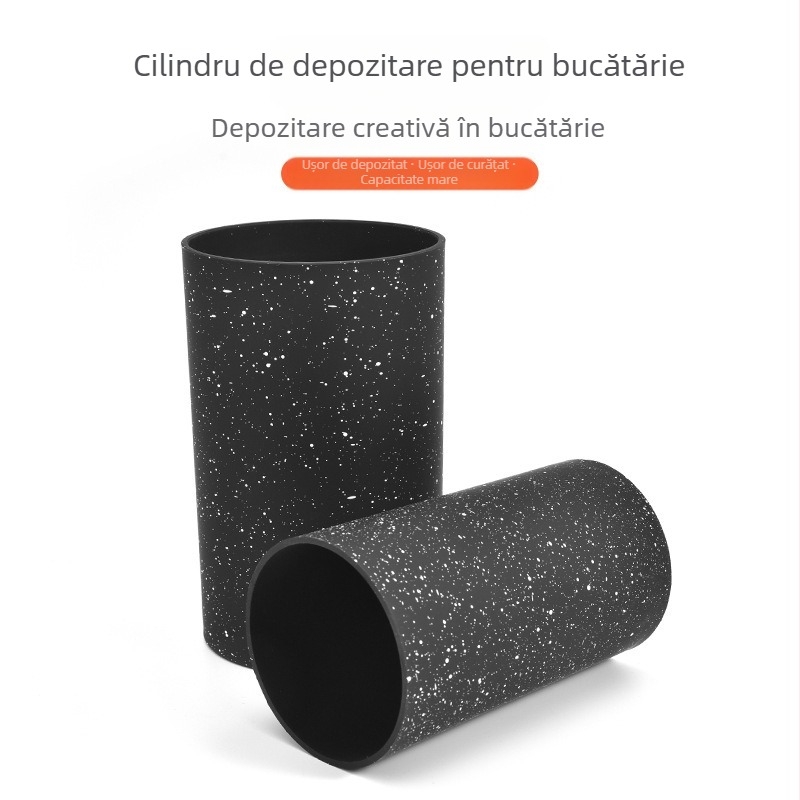 Suport din plastic pentru ustensile de bucătărie și un raft de depozitare pentru bețișoare, cuțite, furci, linguri și spatule