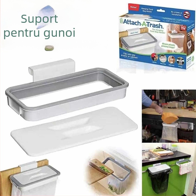 Suport pentru saci de gunoi Attach-A-Trash, suspens pe ușa dulapului, bucătărie