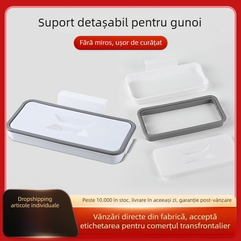 Attach-A-Trash suport pentru sacoșe de gunoi, montat pe ușa dulapului, suspensie, 3 etaje, ABS, organizare bucătărie