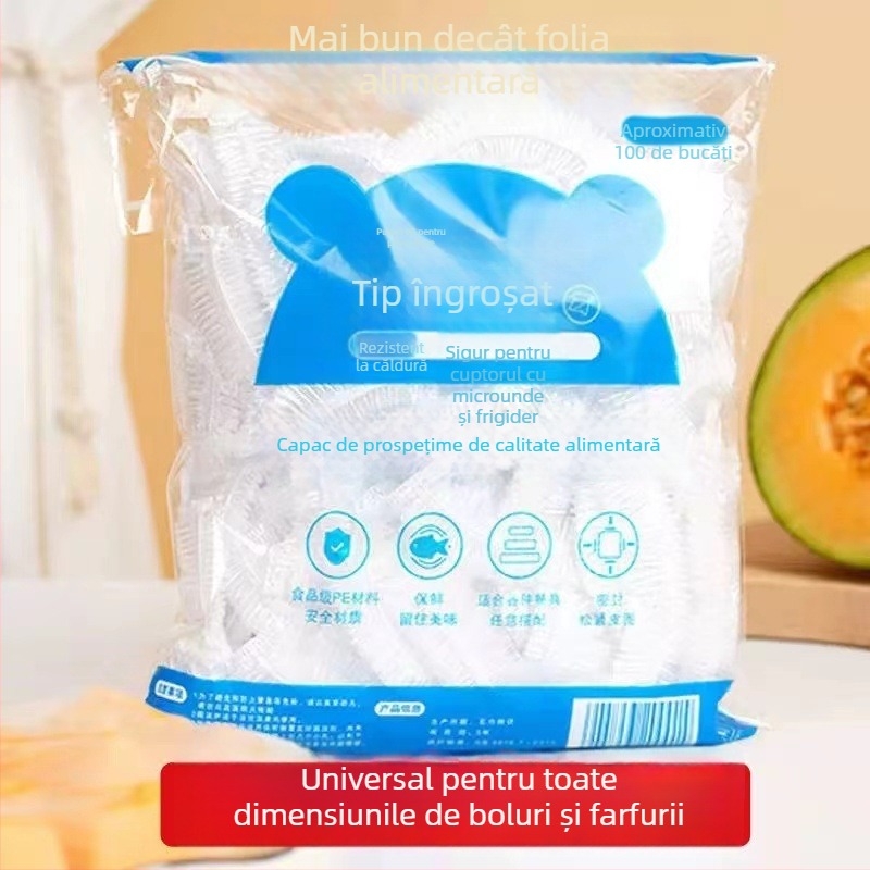 Capace de folie alimentară de unică folosință pentru bucătărie, margine elastică groasă pentru farfurii și boluri