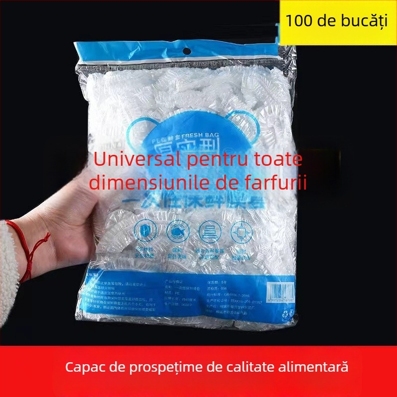 Capace de folie alimentară de unică folosință pentru bucătărie, margine elastică groasă pentru farfurii și boluri