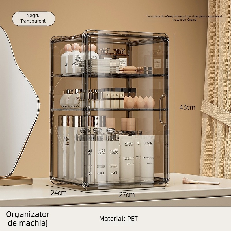 Cutie transparentă de depozitare a cosmeticelor din acrilic, organizator de birou pentru îngrijire a pielii și machiaj