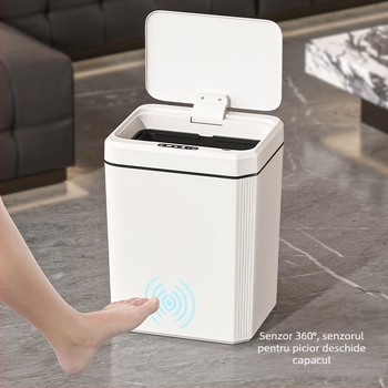 Coș de gunoi inteligent cu senzor pentru uz casnic, capac deschis automat, fără atingere, prevenire a mirosurilor, cadou elegant