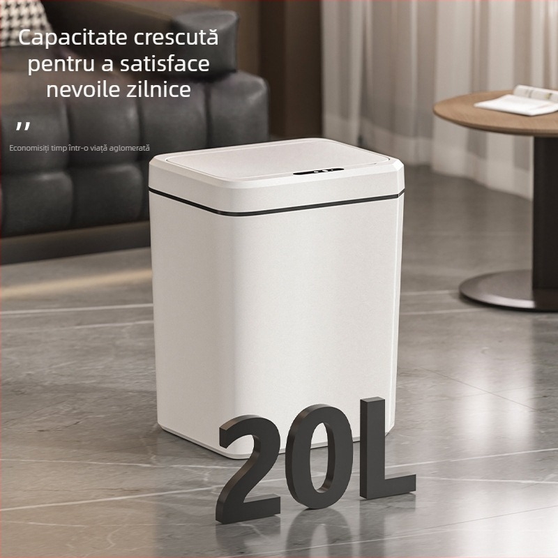 Coș de gunoi inteligent cu senzor pentru uz casnic, capac deschis automat, fără atingere, prevenire a mirosurilor, cadou elegant