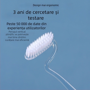 Periuță de dinți Aishukou cu formă S, peri moi și mâner din cristal, ambalaj individual, model A925