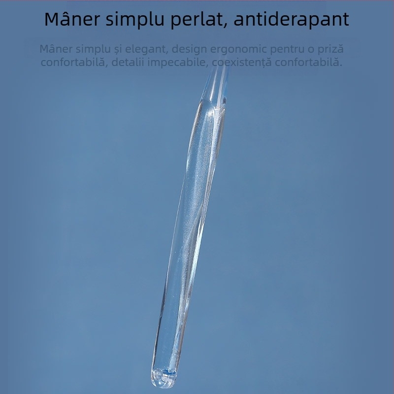 Periuță de dinți Aishukou cu formă S, peri moi și mâner din cristal, ambalaj individual, model A925