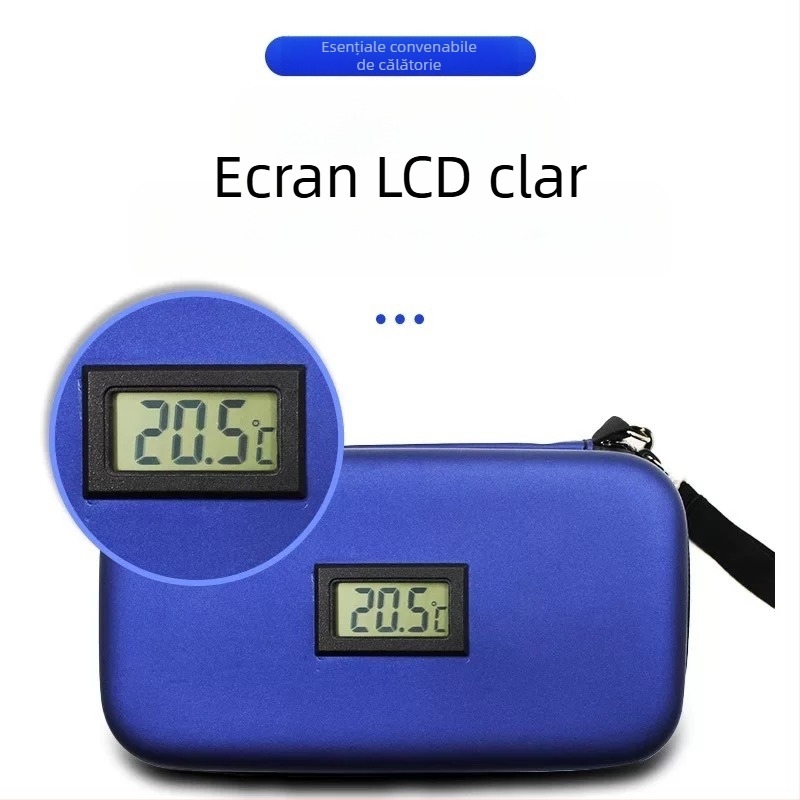 Sac de depozitare insulină, cutie frigorifică, husă de transport pentru stilou de injecție, cutie izolată de răcire cu afișaj de temperatură
