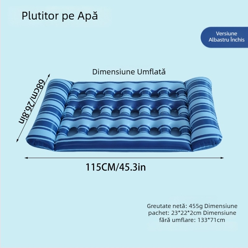 Pat de apă gonflabil din PVC portabil pentru adulți, cu 18 compartimente – plută pentru piscină, utilizare în exterior