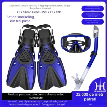 Set de snorkeling: mască de snorkeling, tub de respirație uscat, și înotătoare