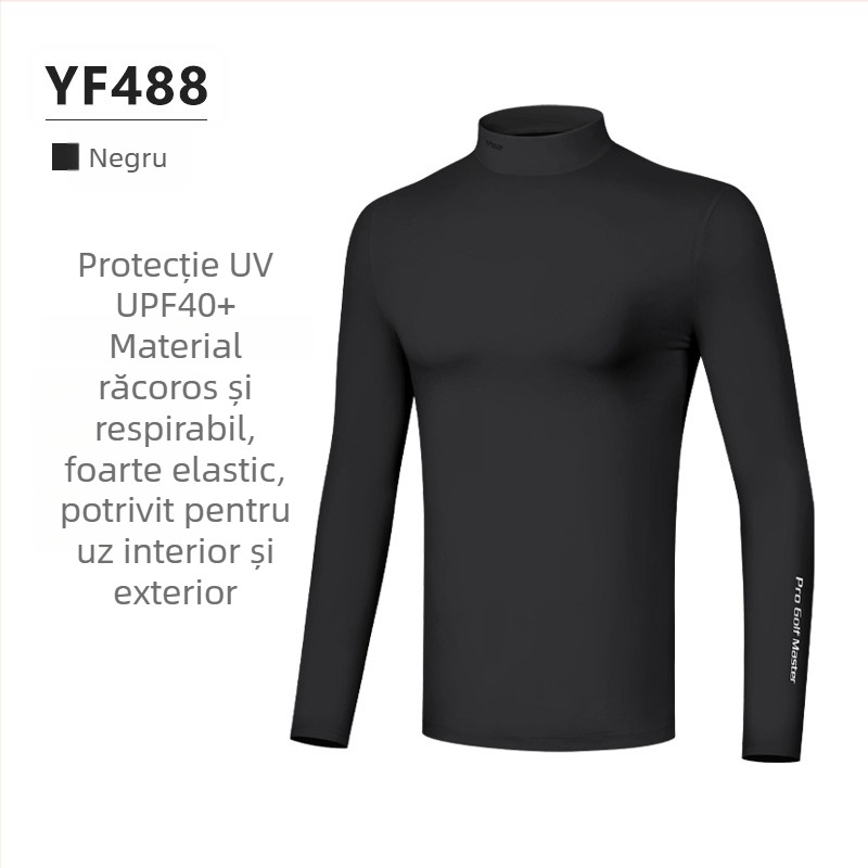 Îmbrăcăminte de golf pentru bărbați PGM — protecție solară, mâneci lungi Ice Silk, protecție UV, răcire, respirabil, elasticitate înaltă pentru sport