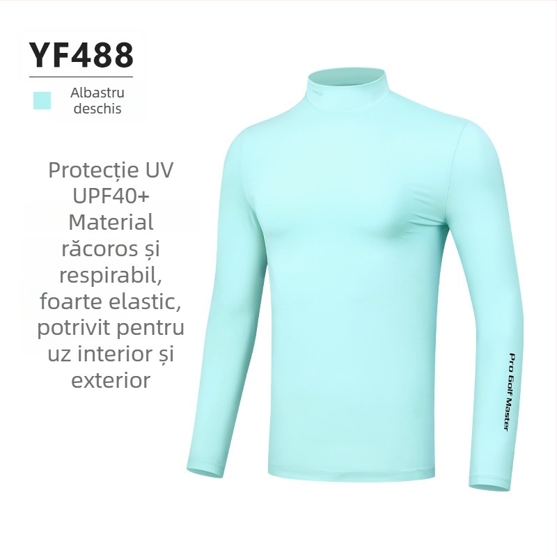 Îmbrăcăminte de golf pentru bărbați PGM — protecție solară, mâneci lungi Ice Silk, protecție UV, răcire, respirabil, elasticitate înaltă pentru sport