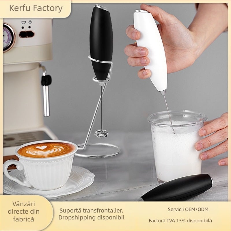 Spumător de lapte portabil, electric, pentru cafea și cofetărie, mixer de bucătărie fără fir, bătător de ouă