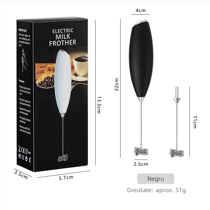 Spumător de lapte portabil, electric, pentru cafea și cofetărie, mixer de bucătărie fără fir, bătător de ouă