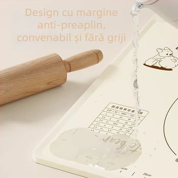 Covoraș din silicon de calitate alimentară, gros, antiderapant, pentru frământat și întins aluatul, unelte de patiserie pentru bucătărie