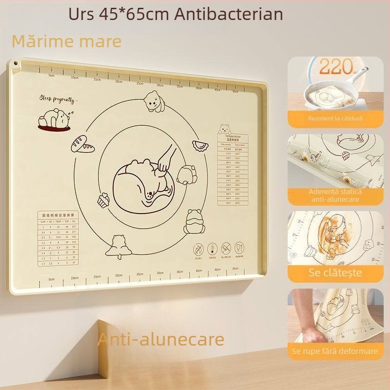 Covoraș din silicon de calitate alimentară, gros, antiderapant, pentru frământat și întins aluatul, unelte de patiserie pentru bucătărie