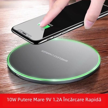 GY-68/X8 Suprafață mată 10W Încărcător wireless Transmițător, aliaj de aluminiu, încărcare rapidă