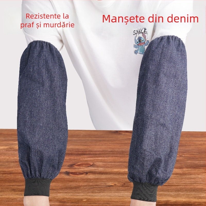Manșete din denim pentru sudură, lungite, întărite, rezistente la uzură și murdărie, rezistente la ulei, pentru uz industrial