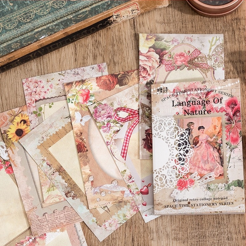 Sugar Poetry Caiet de notițe din seria Timp și Spațiu – Colaj retro cu fluturi pe film, decor DIY pentru agendă