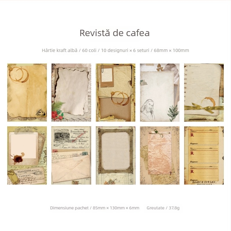 Sugar Poetry Caiet de notițe din seria Timp și Spațiu – Colaj retro cu fluturi pe film, decor DIY pentru agendă