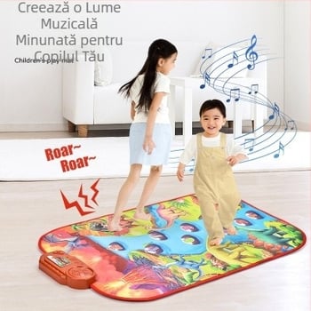 Covoraș pentru copii multifuncțional cu pian muzical – jucărie textilă educațională pentru dezvoltare timpurie