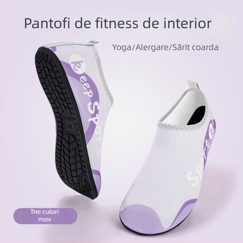 Pantofi de fitness interior pentru femei, silenți, cu talpă antiaderentă moale, partea superioară din plasă respirabilă, confortabili pentru yoga și dans acasă