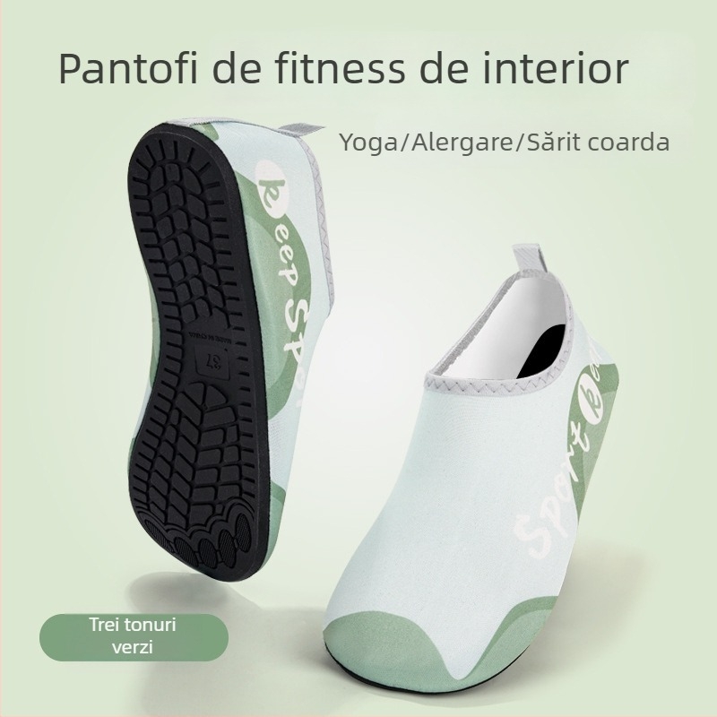 Pantofi de fitness interior pentru femei, silenți, cu talpă antiaderentă moale, partea superioară din plasă respirabilă, confortabili pentru yoga și dans acasă