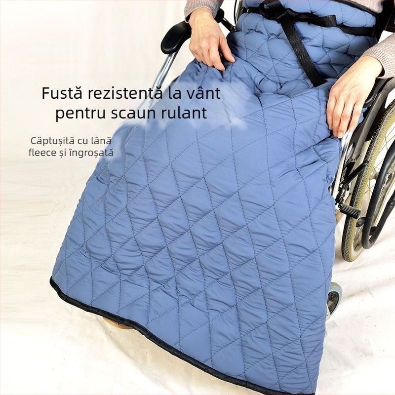 Pătură exterioară căptușită cu fleece, rezistentă la vânt, groasă pentru căldură de iarnă, protecție pentru genunchi și picioare pentru vehicule electrice și scaune cu rotile