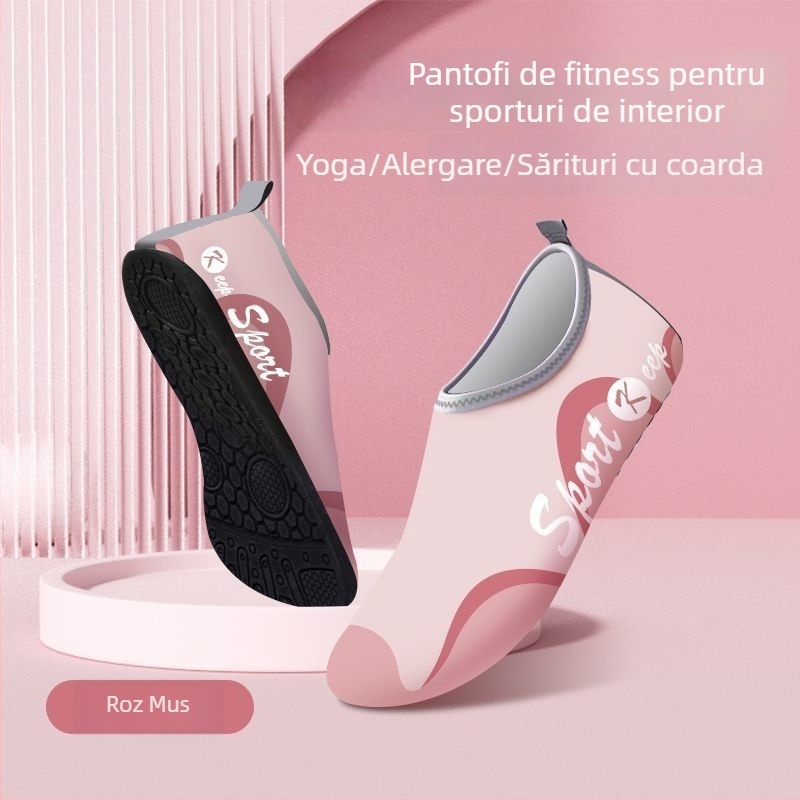 Pantofi sport de interior pentru femei, talpă moale și silențioasă, antiaderenți, pentru yoga și dans acasă