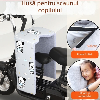 Acoperitoare de parbriz cald pentru mașini electrice, cu căptușeală din fleece și design părinte-copil pentru scaunul din față