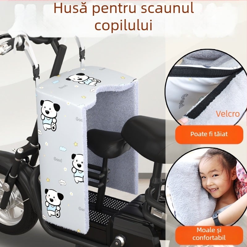 Acoperitoare de parbriz cald pentru mașini electrice, cu căptușeală din fleece și design părinte-copil pentru scaunul din față