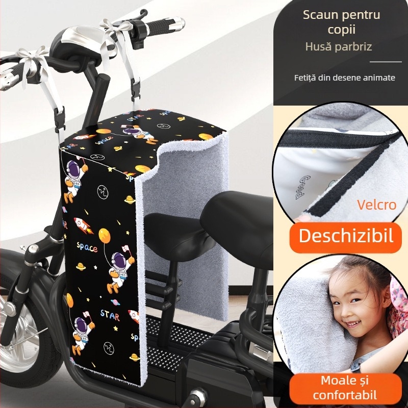 Acoperitoare de parbriz cald pentru mașini electrice, cu căptușeală din fleece și design părinte-copil pentru scaunul din față