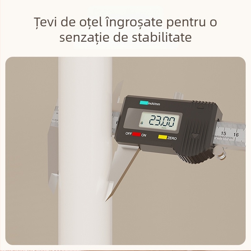 Dulap simplu pentru casă, sistem metalic compact pentru haine cu bară de agățare, coșuri din plasă și etajeră de depozitare, stil crem