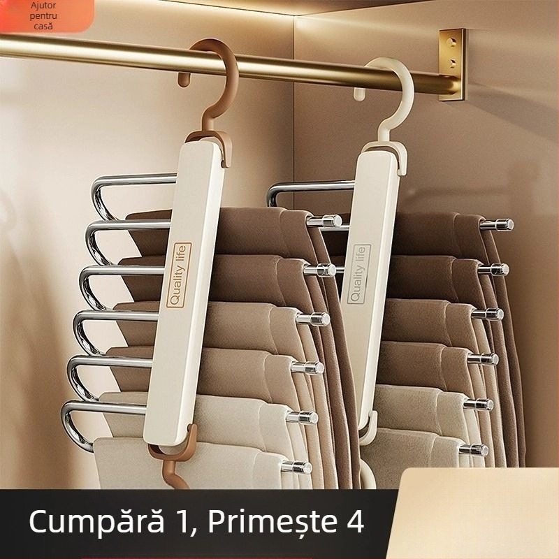 Raft pliabil pentru paltoane și pantaloni, organizator pentru garderobă