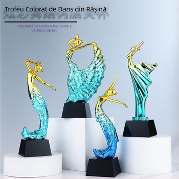 Trofeu din rășină pentru dansuri – Figurină zeiță colorată, pentru balet și dansuri latino, premiu pentru copii la concursuri
