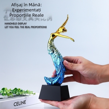 Trofeu din rășină pentru dansuri – Figurină zeiță colorată, pentru balet și dansuri latino, premiu pentru copii la concursuri